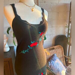 Rihoas Black Floral Dress